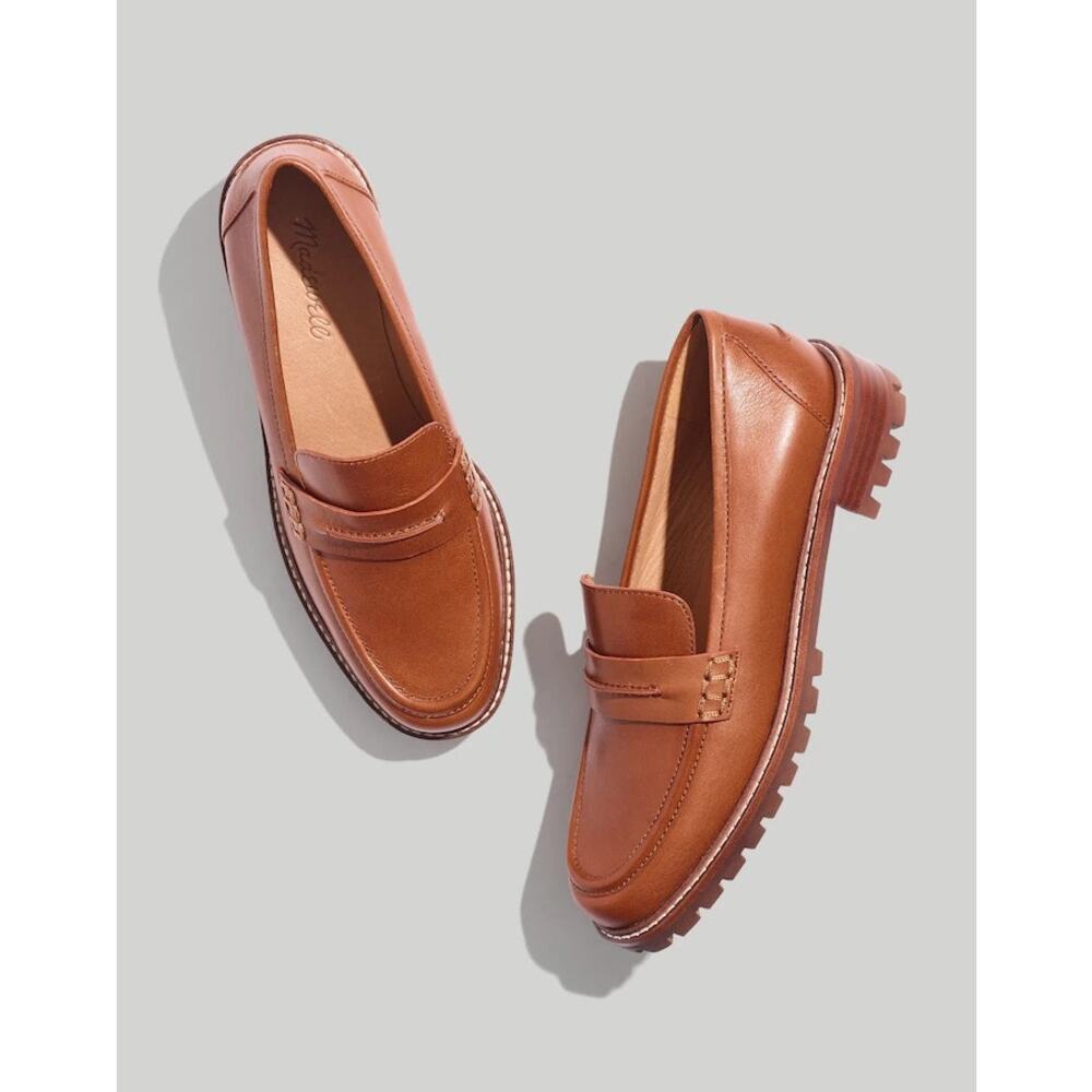 Madewell The Corinne Lugsole Leather Loafer Dried Maple Brown Academia Size 8